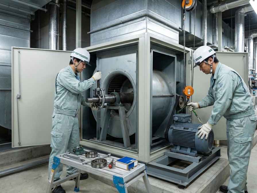 AHUモーター・ベアリング交換工事